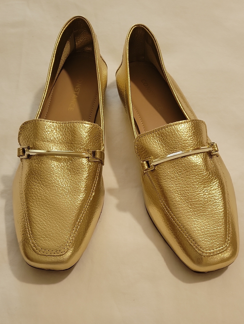 Constance Metallic Gold Slip-On Loafers